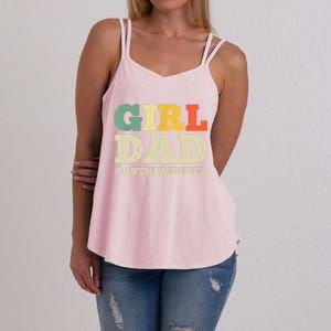 Cool Girl Dad For Father Super Proud Dad Outnumbered Dad Women's Strappy Tank