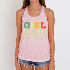 Cool Girl Dad For Father Super Proud Dad Outnumbered Dad Women's Knotted Racerback Tank