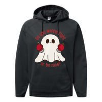 Cute Ghost Do You Wanna Fight Or Be Nice Premium Performance Fleece Hoodie