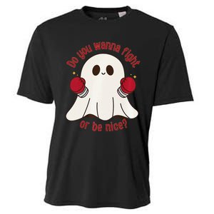 Cute Ghost Do You Wanna Fight Or Be Nice Premium Cooling Performance Crew T-Shirt