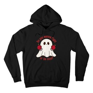 Cute Ghost Do You Wanna Fight Or Be Nice Premium Hoodie