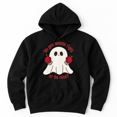 Cute Ghost Do You Wanna Fight Or Be Nice Premium Hoodie