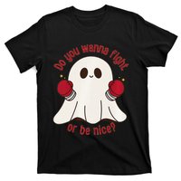 Cute Ghost Do You Wanna Fight Or Be Nice Premium T-Shirt