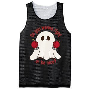 Cute Ghost Do You Wanna Fight Or Be Nice Premium Mesh Reversible Basketball Jersey Tank