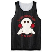 Cute Ghost Do You Wanna Fight Or Be Nice Premium Mesh Reversible Basketball Jersey Tank