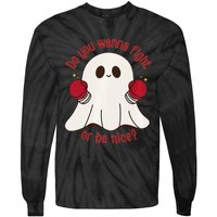 Cute Ghost Do You Wanna Fight Or Be Nice Premium Tie-Dye Long Sleeve Shirt