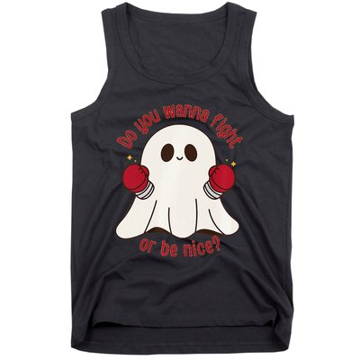 Cute Ghost Do You Wanna Fight Or Be Nice Premium Tank Top