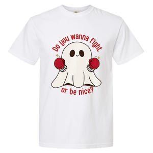 Cute Ghost Do You Wanna Fight Or Be Nice Premium Garment-Dyed Heavyweight T-Shirt