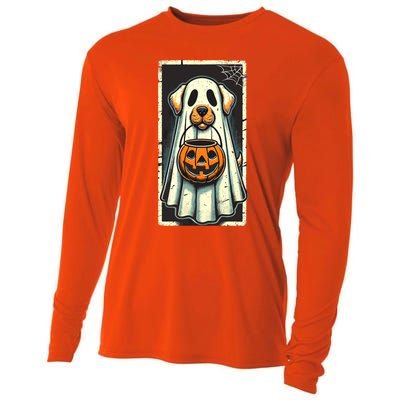 Cute Ghost Dog Halloween Funny Ghost Cool Gift Cooling Performance Long Sleeve Crew