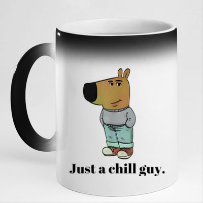 Chill Guy Dog Meme Funny Chill Guy Meme 11oz Black Color Changing Mug