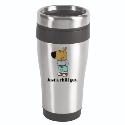 Chill Guy Dog Meme Funny Chill Guy Meme 16oz Travel Tumbler