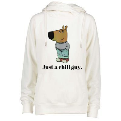 Chill Guy Dog Meme Funny Chill Guy Meme Womens Funnel Neck Pullover Hood