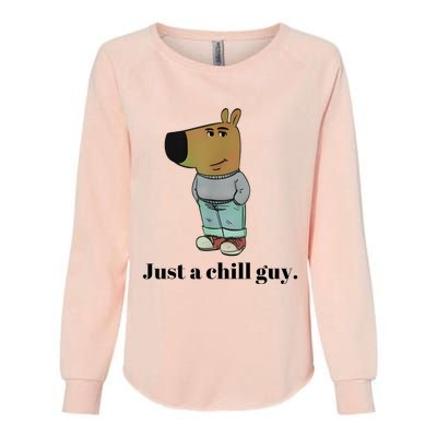 Chill Guy Dog Meme Funny Chill Guy Meme Womens California Wash Sweatshirt