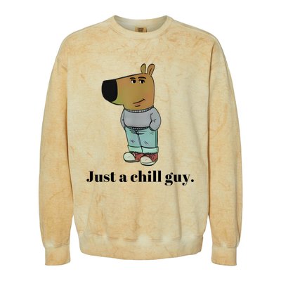 Chill Guy Dog Meme Funny Chill Guy Meme Colorblast Crewneck Sweatshirt