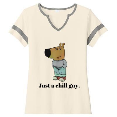 Chill Guy Dog Meme Funny Chill Guy Meme Ladies Halftime Notch Neck Tee