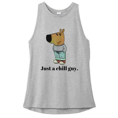 Chill Guy Dog Meme Funny Chill Guy Meme Ladies PosiCharge Tri-Blend Wicking Tank