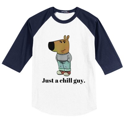 Chill Guy Dog Meme Funny Chill Guy Meme Baseball Sleeve Shirt