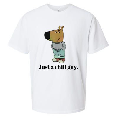 Chill Guy Dog Meme Funny Chill Guy Meme Sueded Cloud Jersey T-Shirt