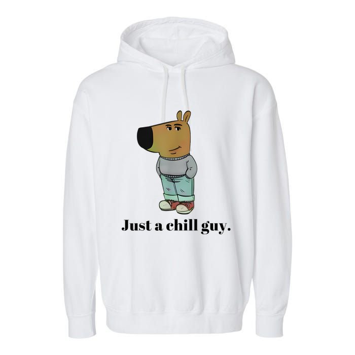 Chill Guy Dog Meme Funny Chill Guy Meme Garment-Dyed Fleece Hoodie