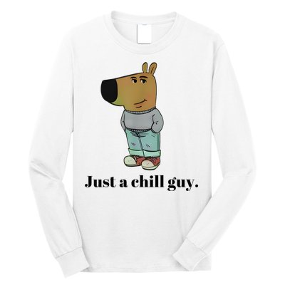 Chill Guy Dog Meme Funny Chill Guy Meme Long Sleeve Shirt