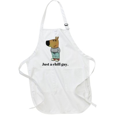 Chill Guy Dog Meme Funny Chill Guy Meme Full-Length Apron With Pockets