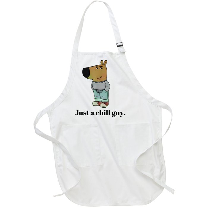 Chill Guy Dog Meme Funny Chill Guy Meme Full-Length Apron With Pockets