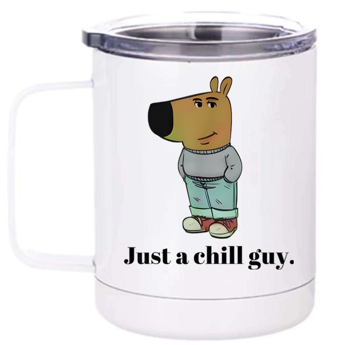 Chill Guy Dog Meme Funny Chill Guy Meme 12 oz Stainless Steel Tumbler Cup