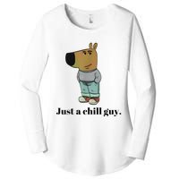 Chill Guy Dog Meme Funny Chill Guy Meme Women's Perfect Tri Tunic Long Sleeve Shirt