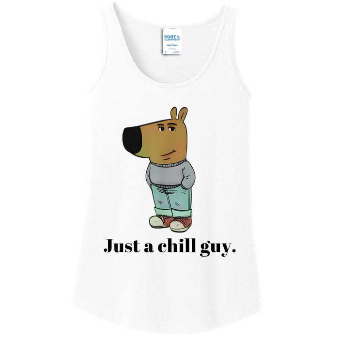 Chill Guy Dog Meme Funny Chill Guy Meme Ladies Essential Tank