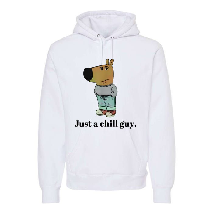 Chill Guy Dog Meme Funny Chill Guy Meme Premium Hoodie