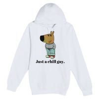 Chill Guy Dog Meme Funny Chill Guy Meme Premium Pullover Hoodie