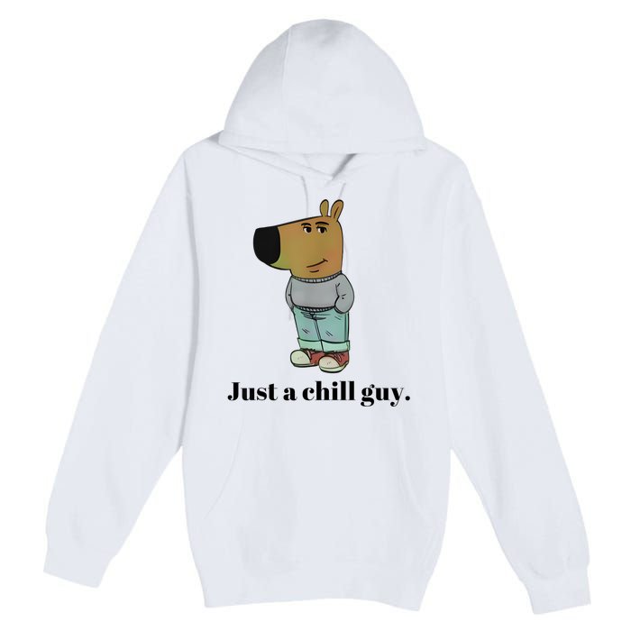 Chill Guy Dog Meme Funny Chill Guy Meme Premium Pullover Hoodie