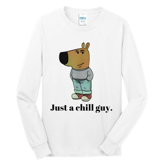 Chill Guy Dog Meme Funny Chill Guy Meme Tall Long Sleeve T-Shirt