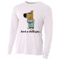 Chill Guy Dog Meme Funny Chill Guy Meme Cooling Performance Long Sleeve Crew