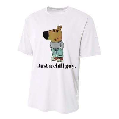 Chill Guy Dog Meme Funny Chill Guy Meme Performance Sprint T-Shirt