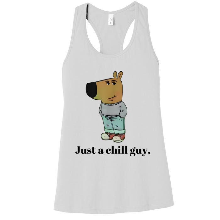 Chill Guy Dog Meme Funny Chill Guy Meme Women's Racerback Tank