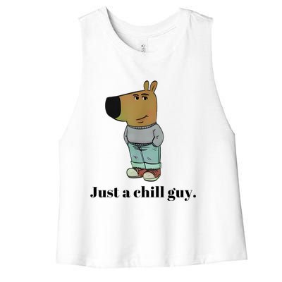 Chill Guy Dog Meme Funny Chill Guy Meme Women's Racerback Cropped Tank