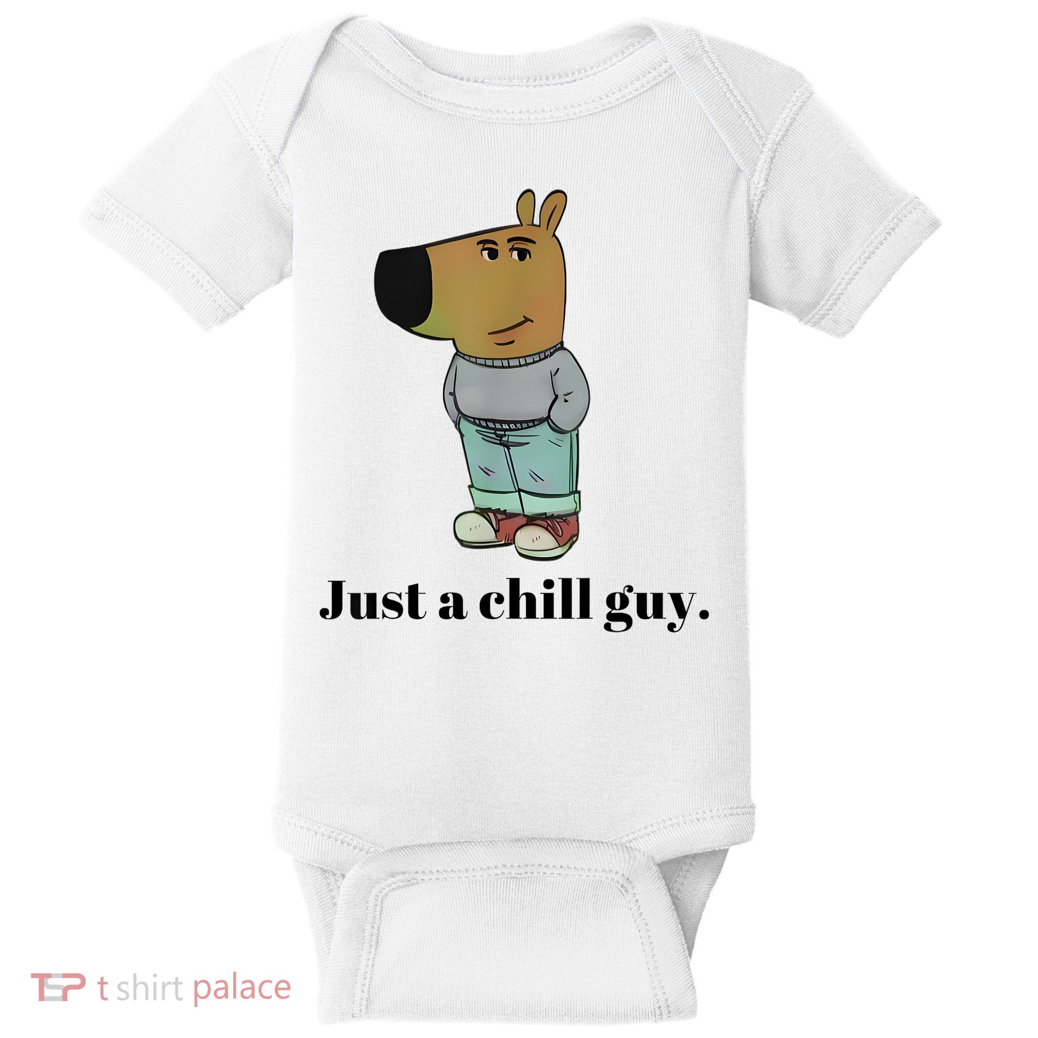 Chill Guy Dog Meme Funny Chill Guy Meme Baby Bodysuit