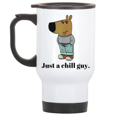 Chill Guy Dog Meme Funny Chill Guy Meme Stainless Steel Travel Mug