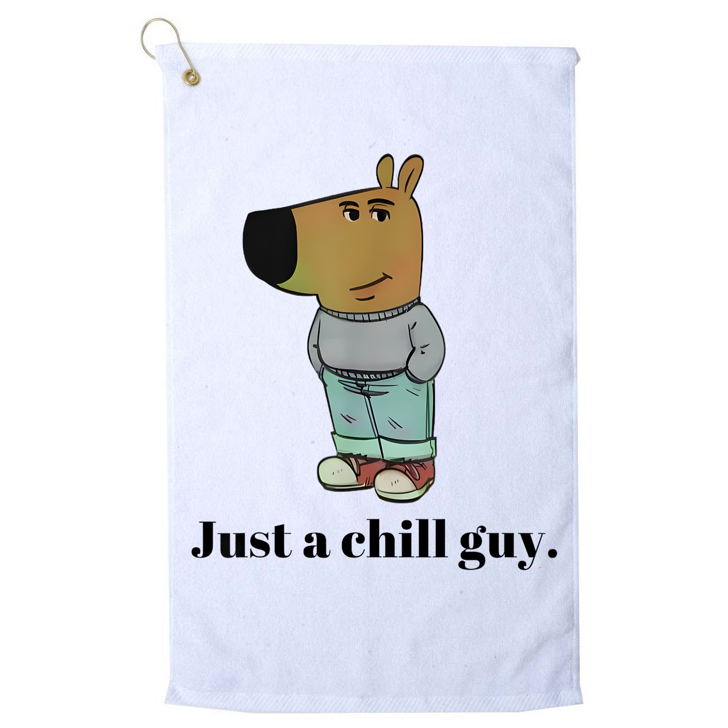 Chill Guy Dog Meme Funny Chill Guy Meme Golf Towel