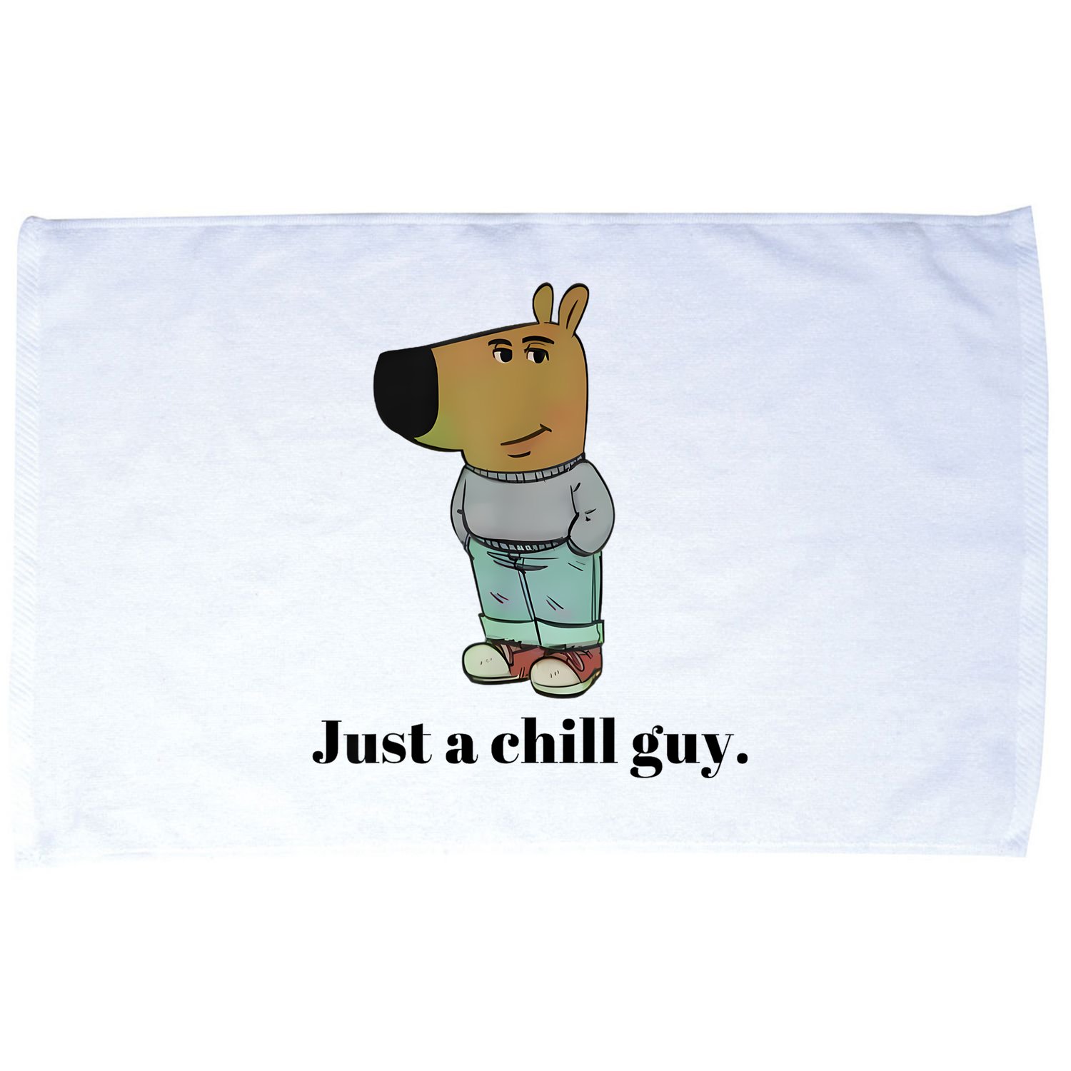 Chill Guy Dog Meme Funny Chill Guy Meme Microfiber Hand Towel