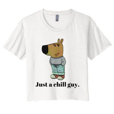 Chill Guy Dog Meme Funny Chill Guy Meme Women's Crop Top Tee