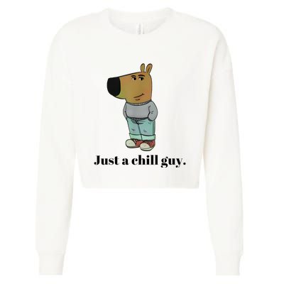 Chill Guy Dog Meme Funny Chill Guy Meme Cropped Pullover Crew