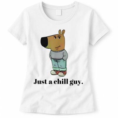 Chill Guy Dog Meme Funny Chill Guy Meme Womens T-Shirt