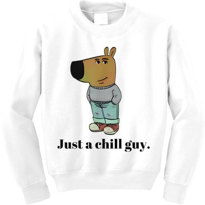 Chill Guy Dog Meme Funny Chill Guy Meme Kids Sweatshirt