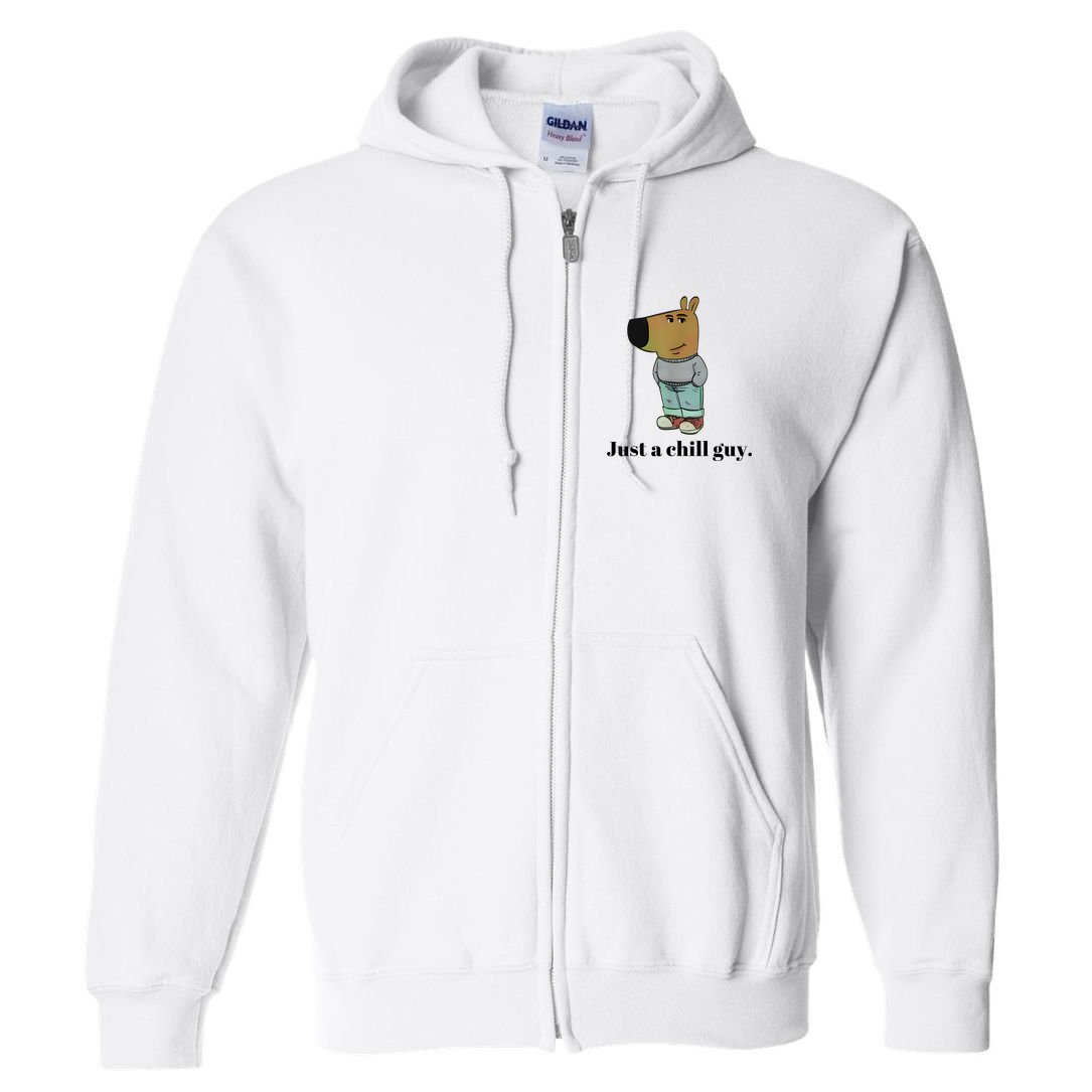 Chill Guy Dog Meme Funny Chill Guy Meme Full Zip Hoodie