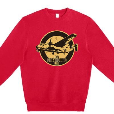 C2 Greyhound (distressed) Premium Crewneck Sweatshirt