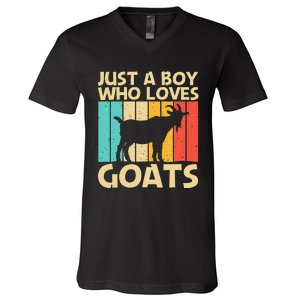 Cool Goat Design For Goat Farmer Farming Lovers V-Neck T-Shirt