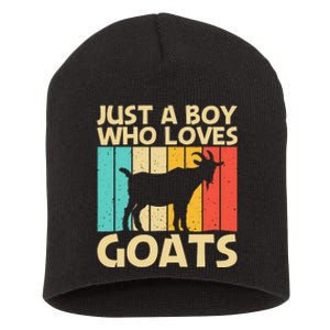 Cool Goat Design For Goat Farmer Farming Lovers Short Acrylic Beanie