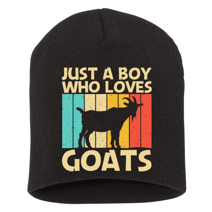 Cool Goat Design For Goat Farmer Farming Lovers Short Acrylic Beanie